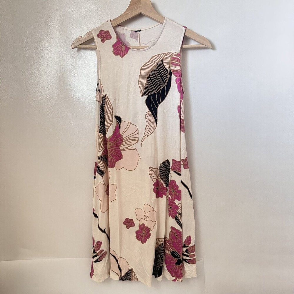 Agnes & Dora Dress Womens XXS Floral Casual Sleeveless Pockets Short Tun…